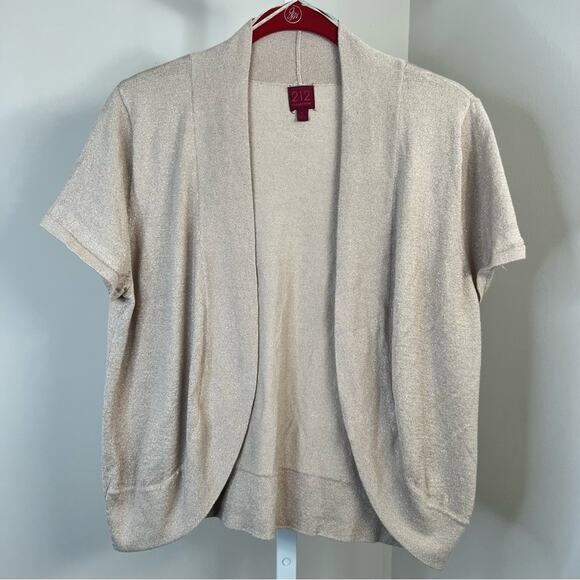 212 Collection Gold Speck Nude Cardigan Size Large - Picture 2 of 8